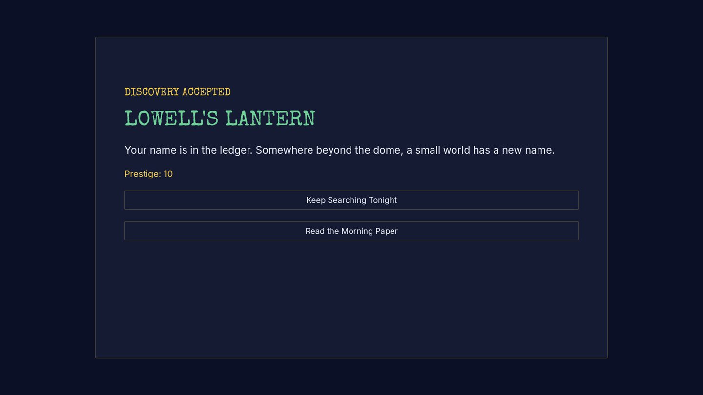A discovery accepted into the Bureau ledger with its player-chosen name